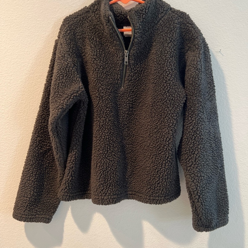 Melrose and Market Dark Green Sherpa Kids Jacket